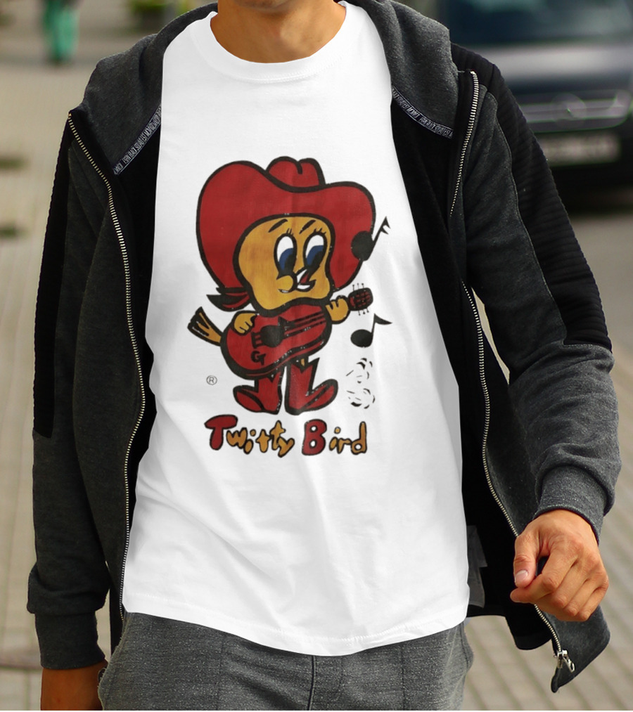 Twitty Bird Cowboy Musician Playing Guitar T-Shirt