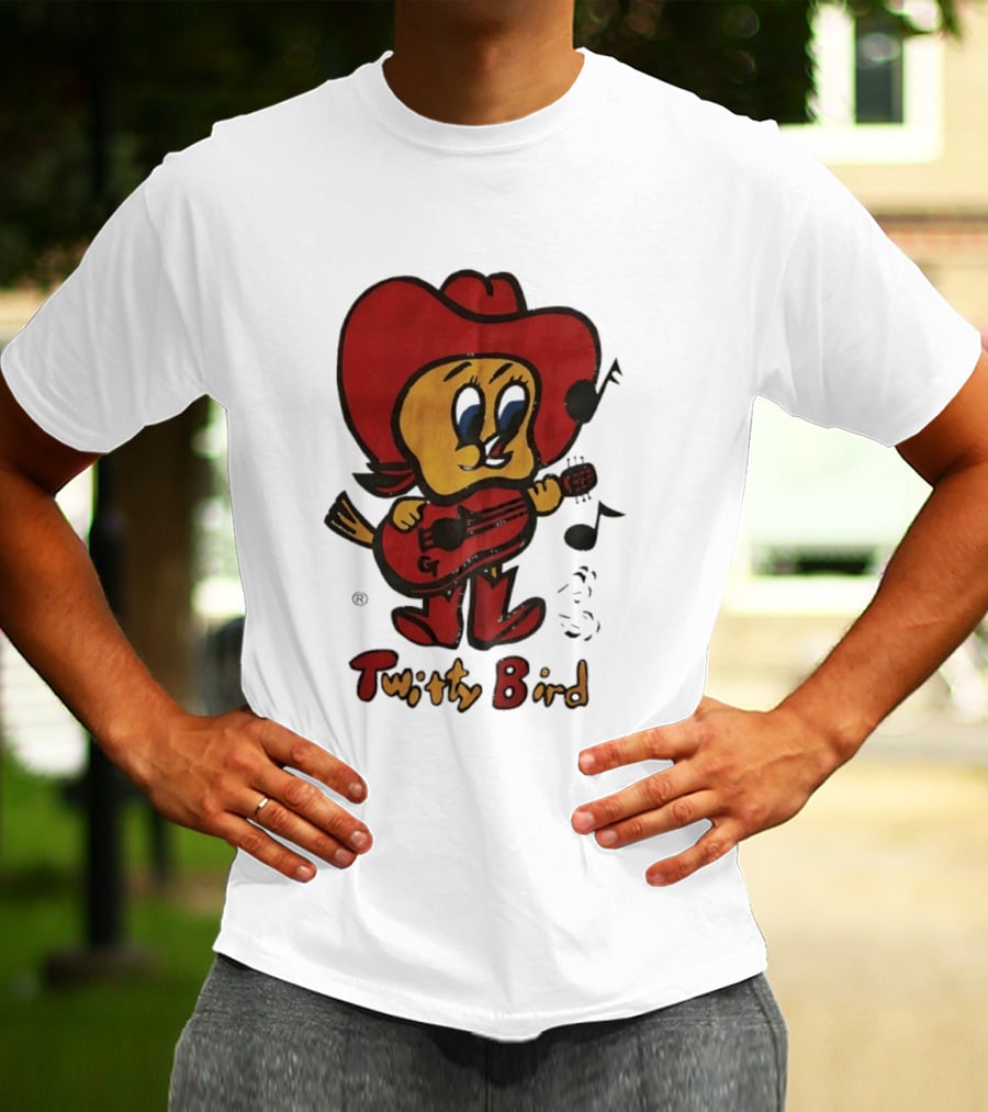 Twitty Bird Cowboy Musician Playing Guitar T-Shirt