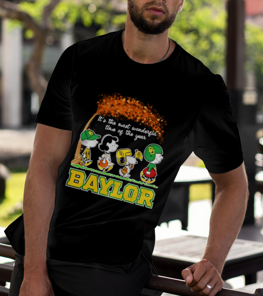 Baylor Bears Peanuts It's The Most Wonderful Time Of The Year Halloween 2026 Charlie Brown Snoopy Woodstock T-Shirt