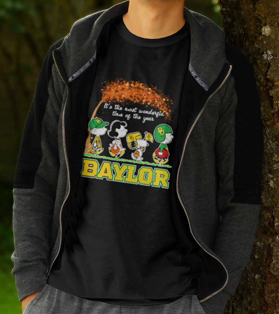 Baylor Bears Peanuts It's The Most Wonderful Time Of The Year Halloween 2026 Charlie Brown Snoopy Woodstock T-Shirt
