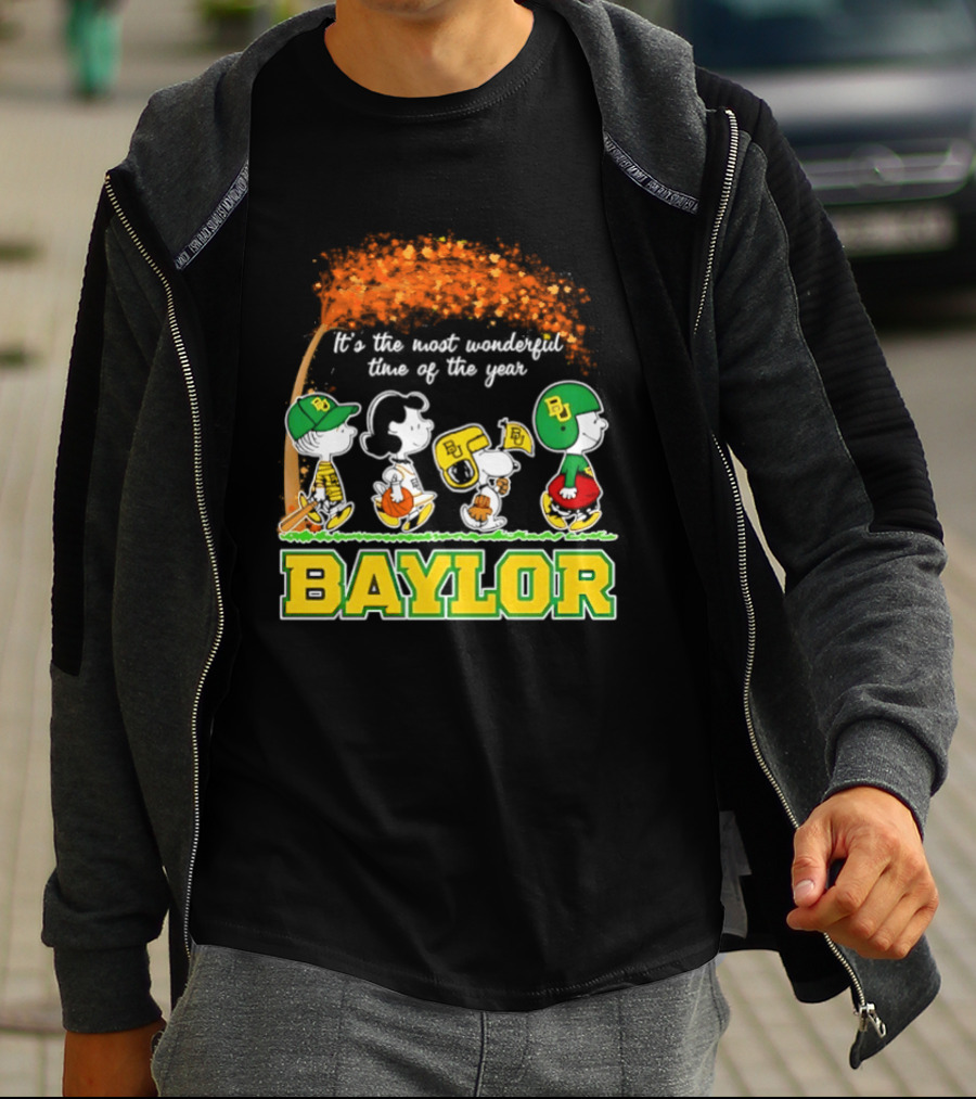 Baylor Bears Peanuts It's The Most Wonderful Time Of The Year Halloween 2026 Charlie Brown Snoopy Woodstock T-Shirt