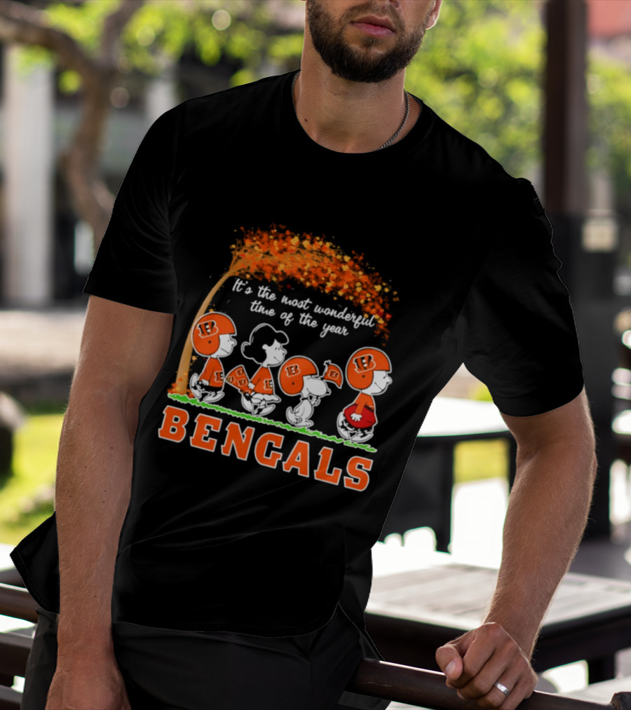 Cincinnati Bengals Peanuts It's The Most Wonderful Time Of The Year Halloween 2026 T-Shirt
