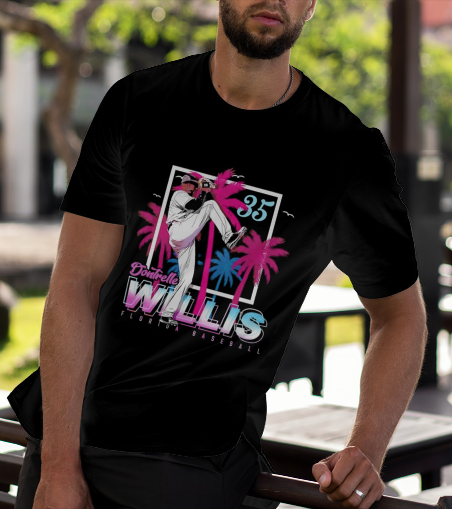 Dontrelle Willis 35 Florida Baseball Palm Trees T-Shirt