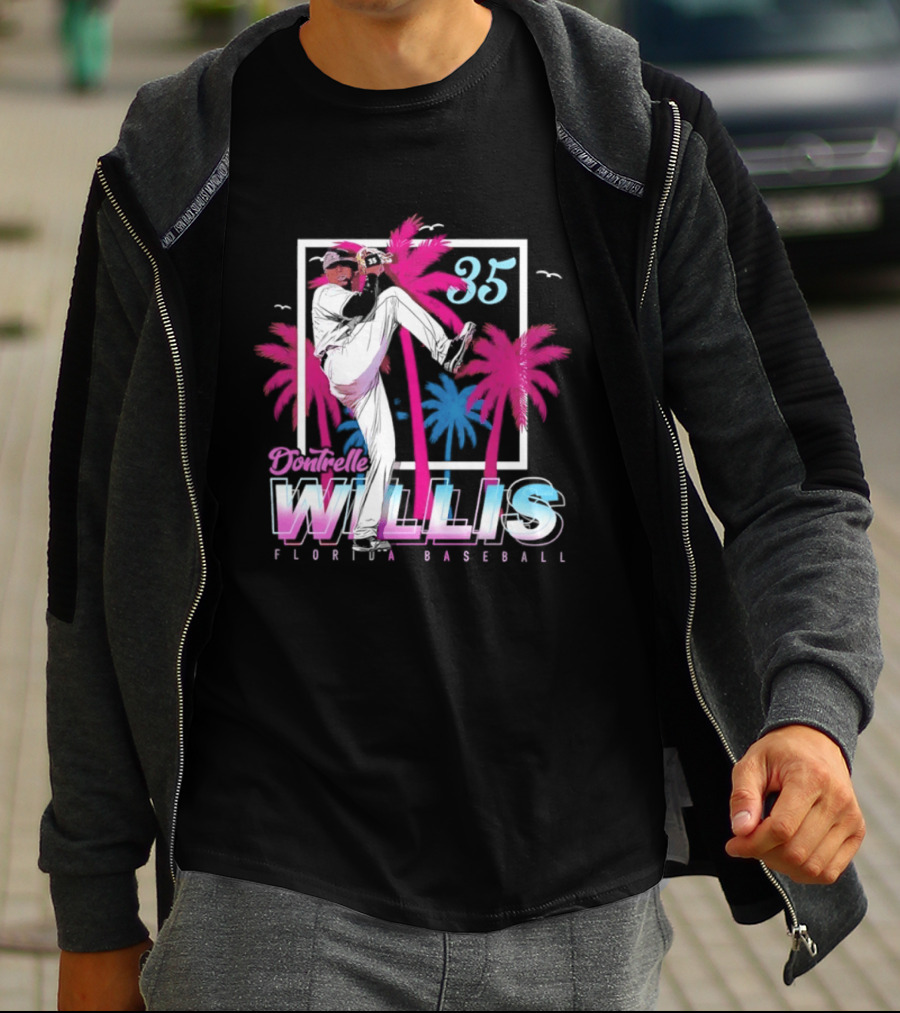 Dontrelle Willis 35 Florida Baseball Palm Trees T-Shirt