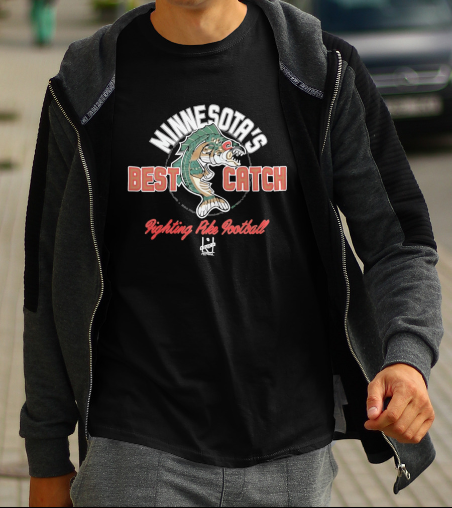 Minnesota's Best Catch Fighting Pike Football T-Shirt