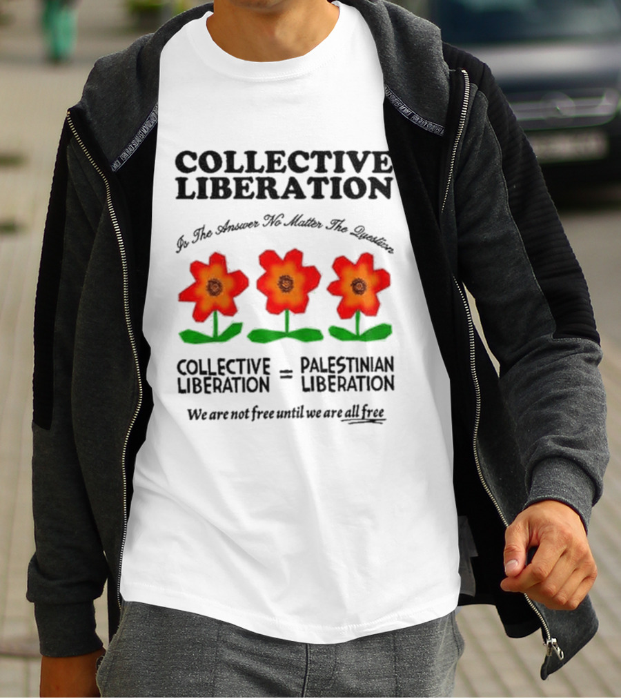 Zayn CHNGE X Anees Collective Liberation Palestinian Equality Floral Message T-Shirt