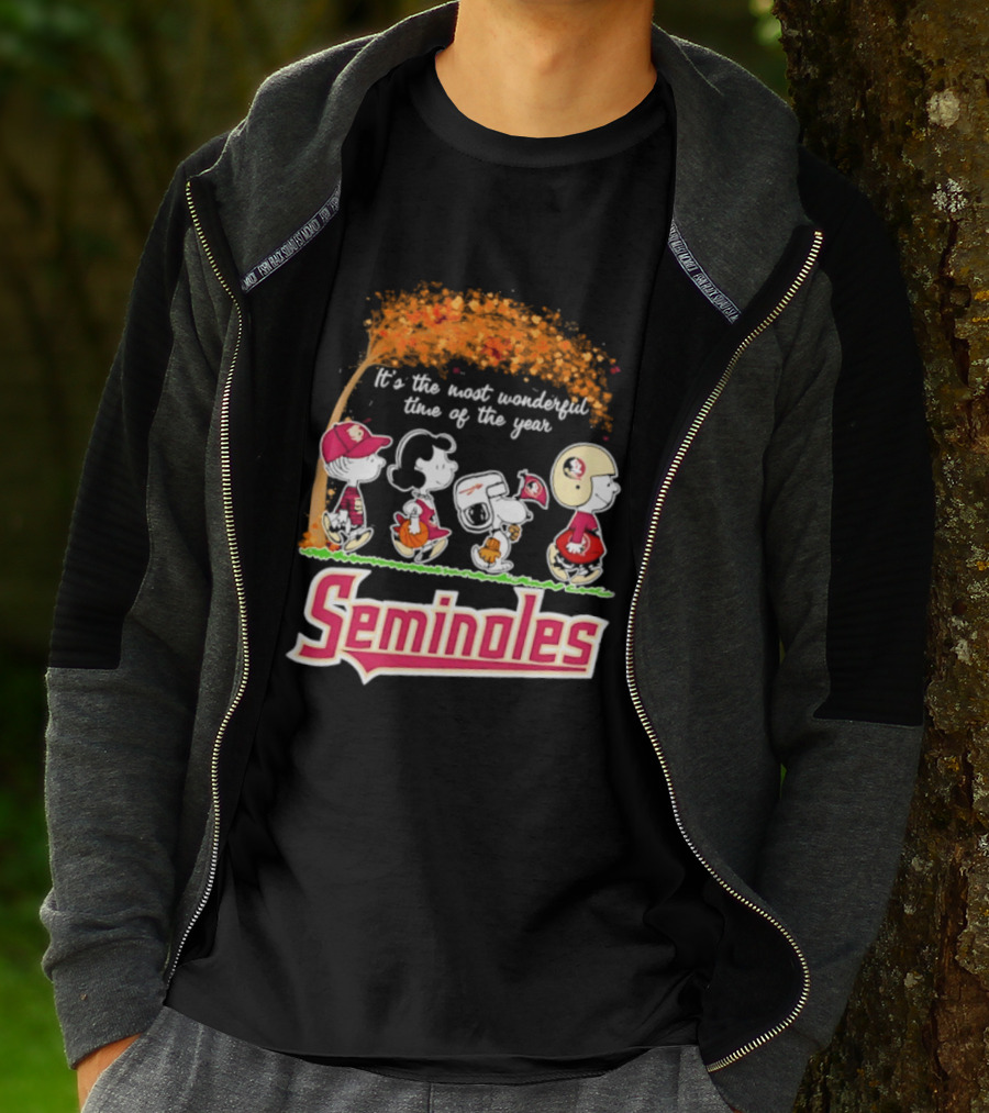 Florida State Seminoles Peanuts Halloween 2026 It's The Most Wonderful Time Of The Year T-Shirt