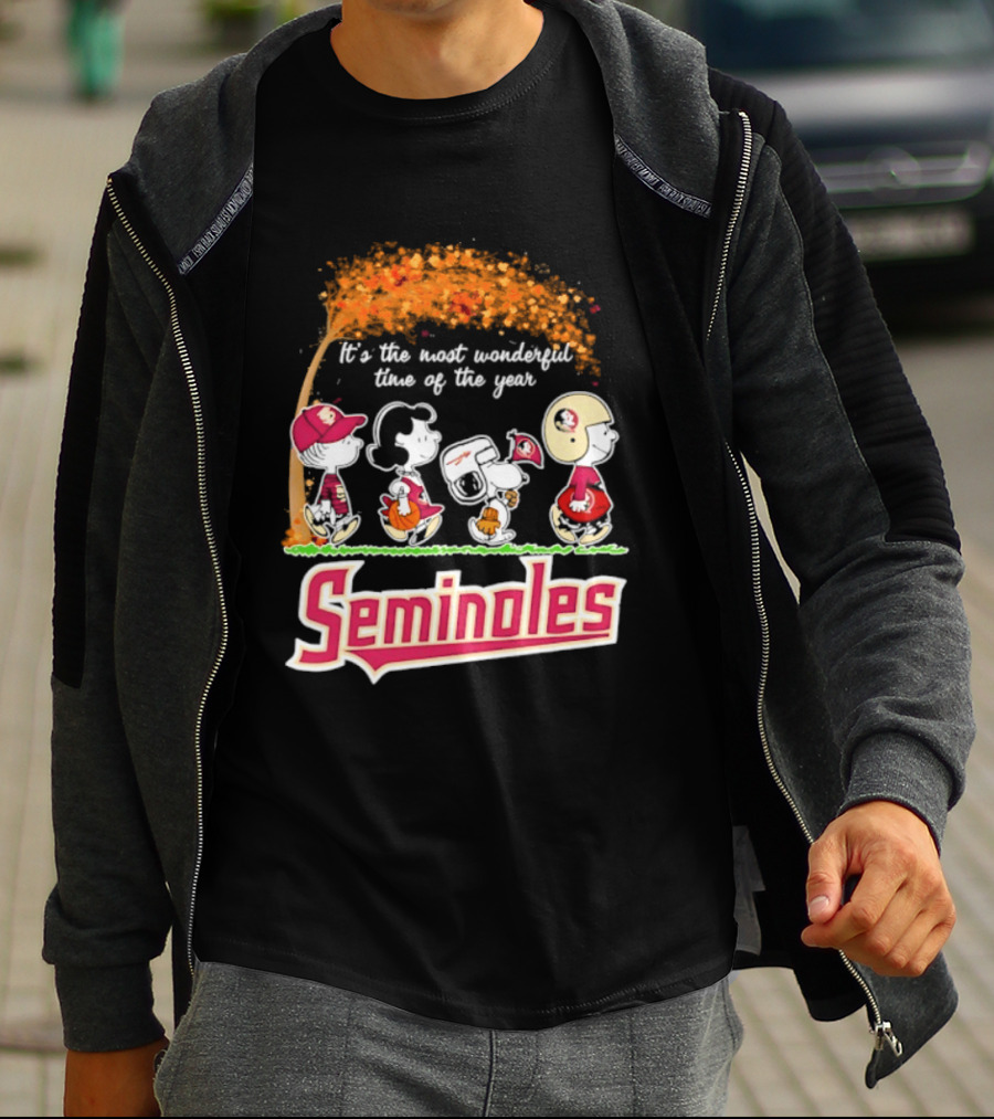 Florida State Seminoles Peanuts Halloween 2026 It's The Most Wonderful Time Of The Year T-Shirt