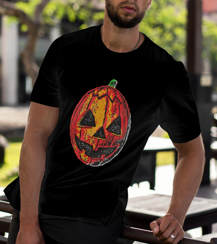 Halloween Trio Pumpkin Jack O' Lantern Black And Orange T-Shirt