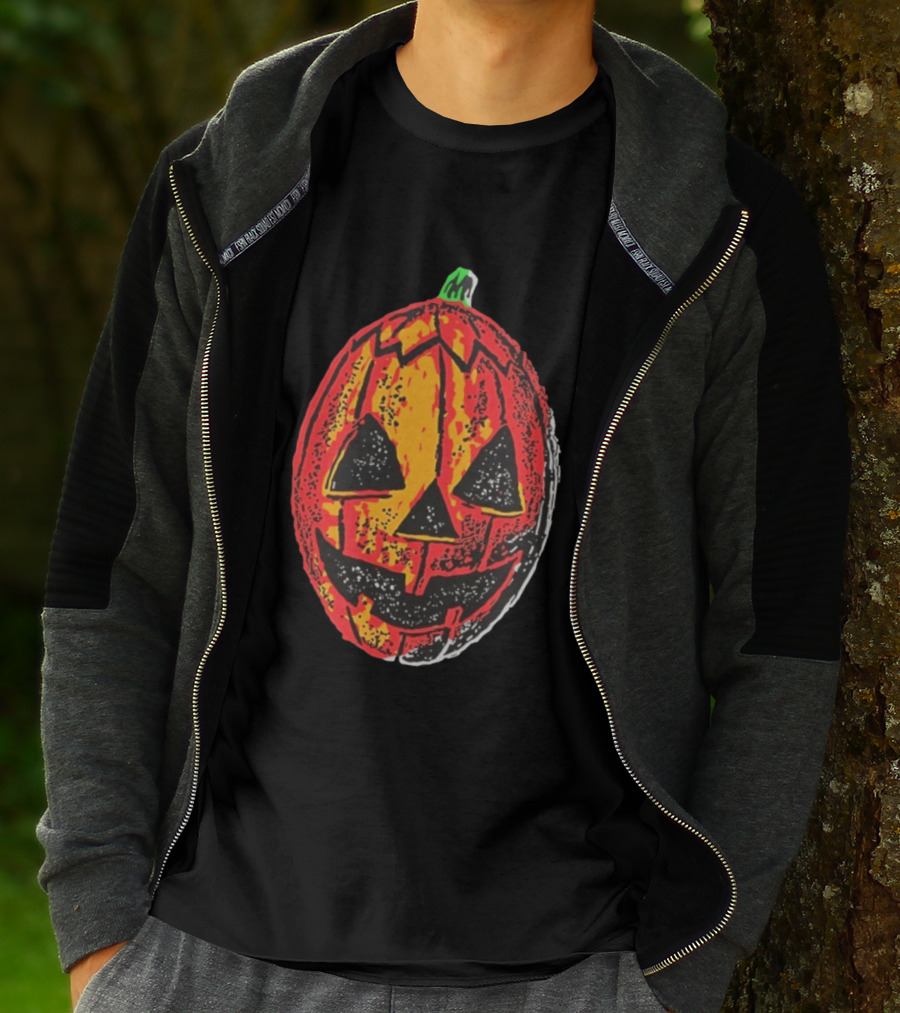 Halloween Trio Pumpkin Jack O' Lantern Black And Orange T-Shirt