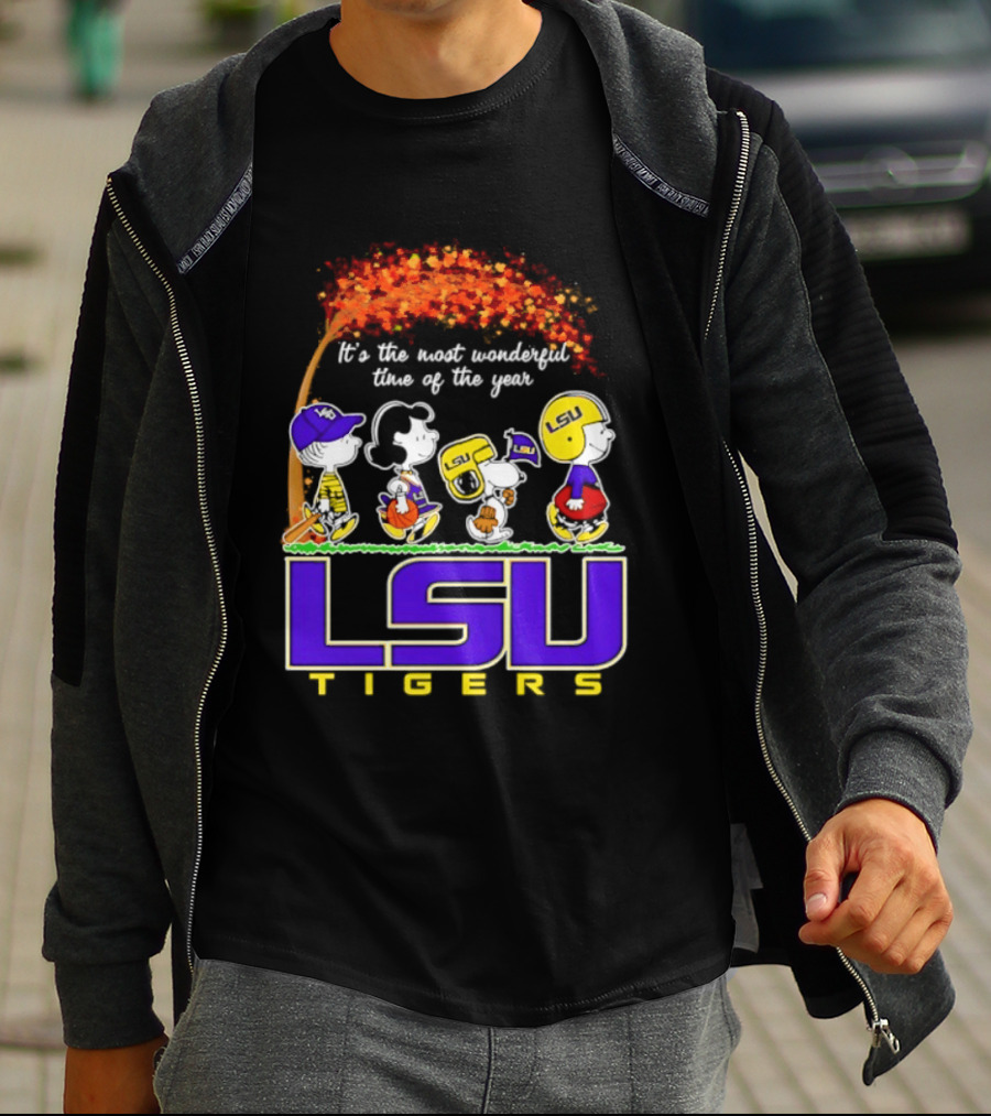 LSU Tigers Peanuts It's The Most Wonderful Time Of The Year Halloween 2026 T-Shirt