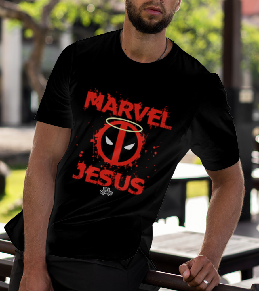 Marvel Deadpool Jesus Superhero Comic Book Halo T-Shirt