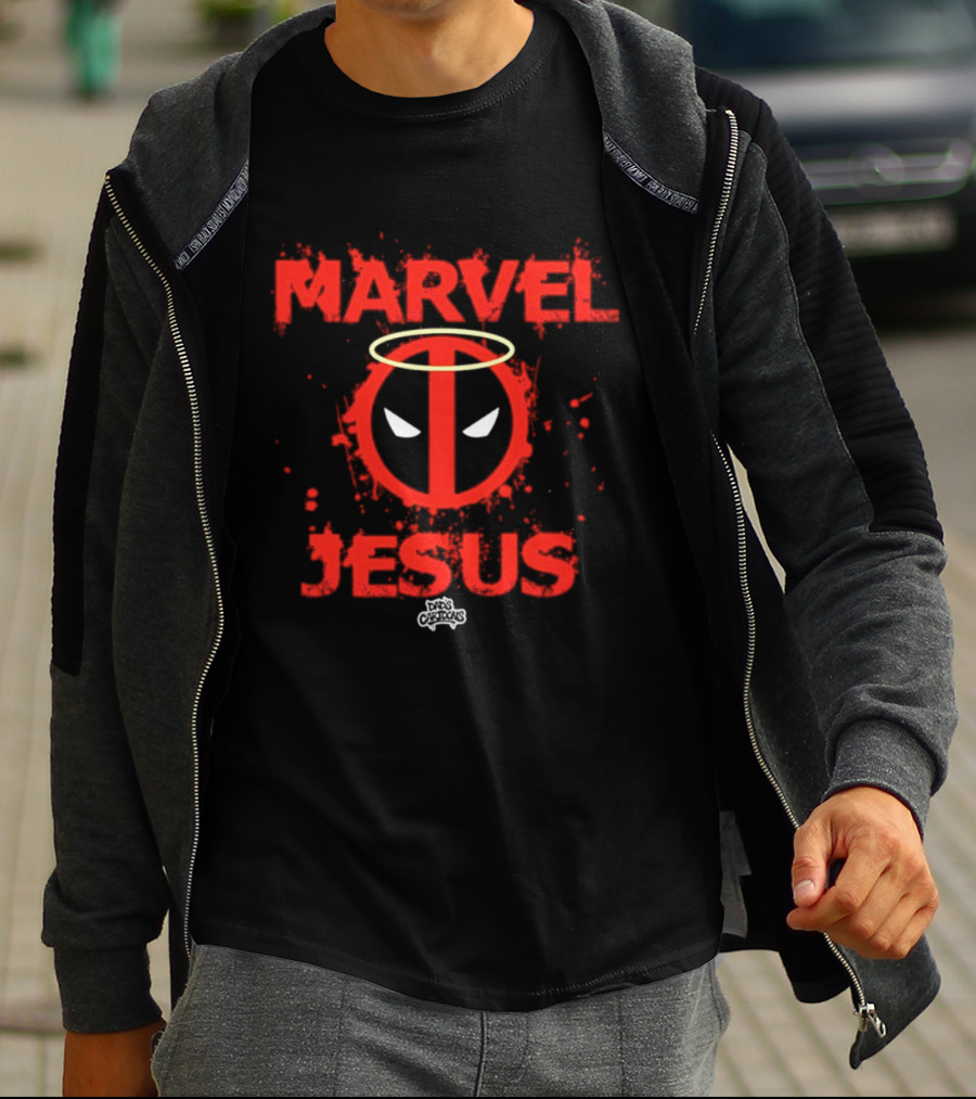 Marvel Deadpool Jesus Superhero Comic Book Halo T-Shirt