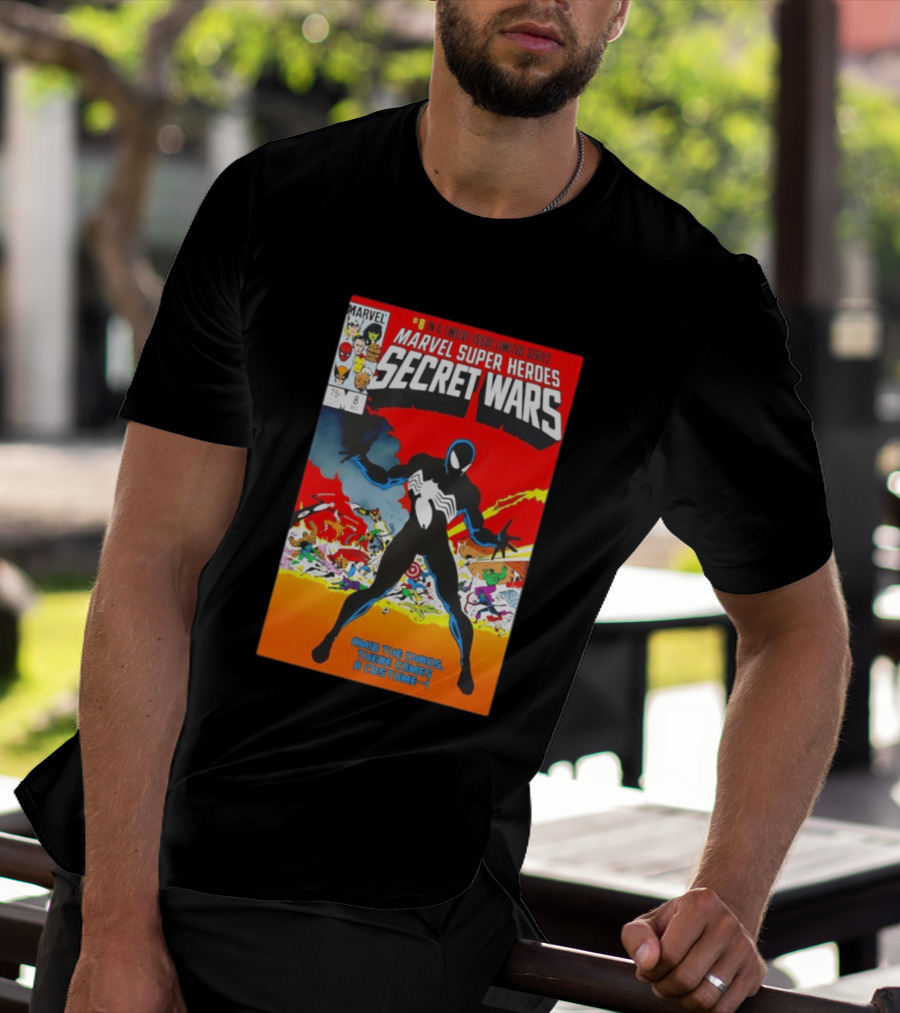 Marvel Super Heroes Secret Wars Number 8 Black Costume Amid The Chaos There Comes A Costume T-Shirt