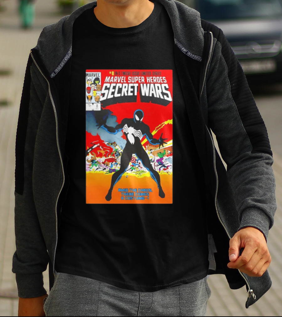 Marvel Super Heroes Secret Wars Number 8 Black Costume Amid The Chaos There Comes A Costume T-Shirt