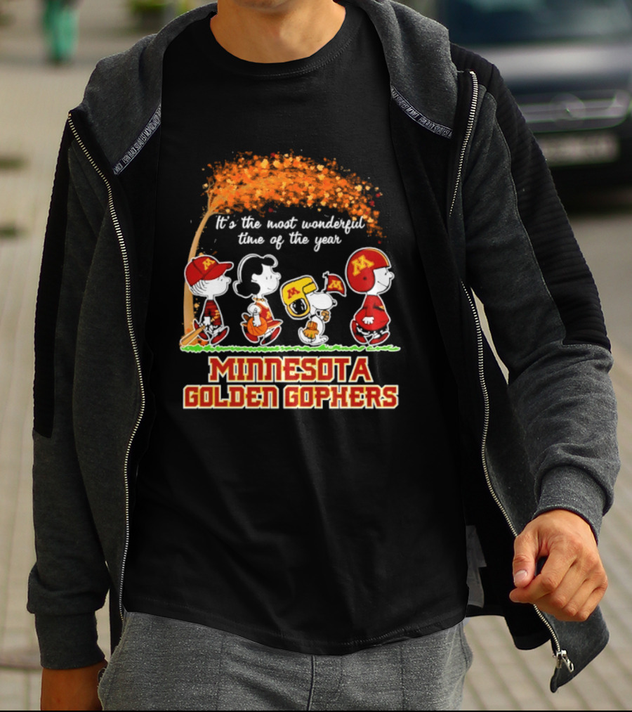 Minnesota Golden Gophers Peanuts It's The Most Wonderful Time Of The Year Halloween 2026 T-Shirt