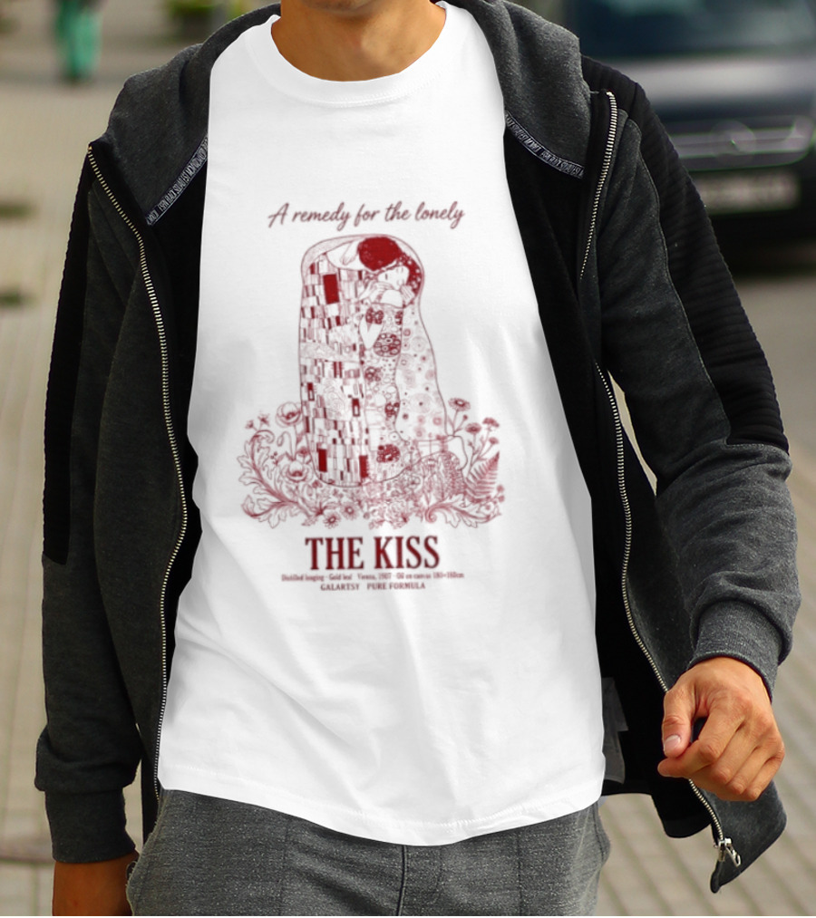 A Remedy For The Lonely The Kiss Embrace With Floral T-Shirt