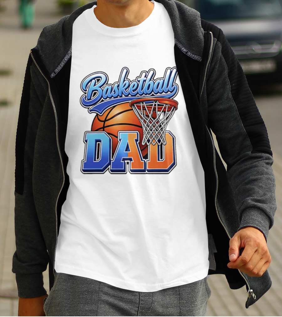 Basketball Dad Father Hoops Sports Fan Basketball Gift Dad T-Shirt
