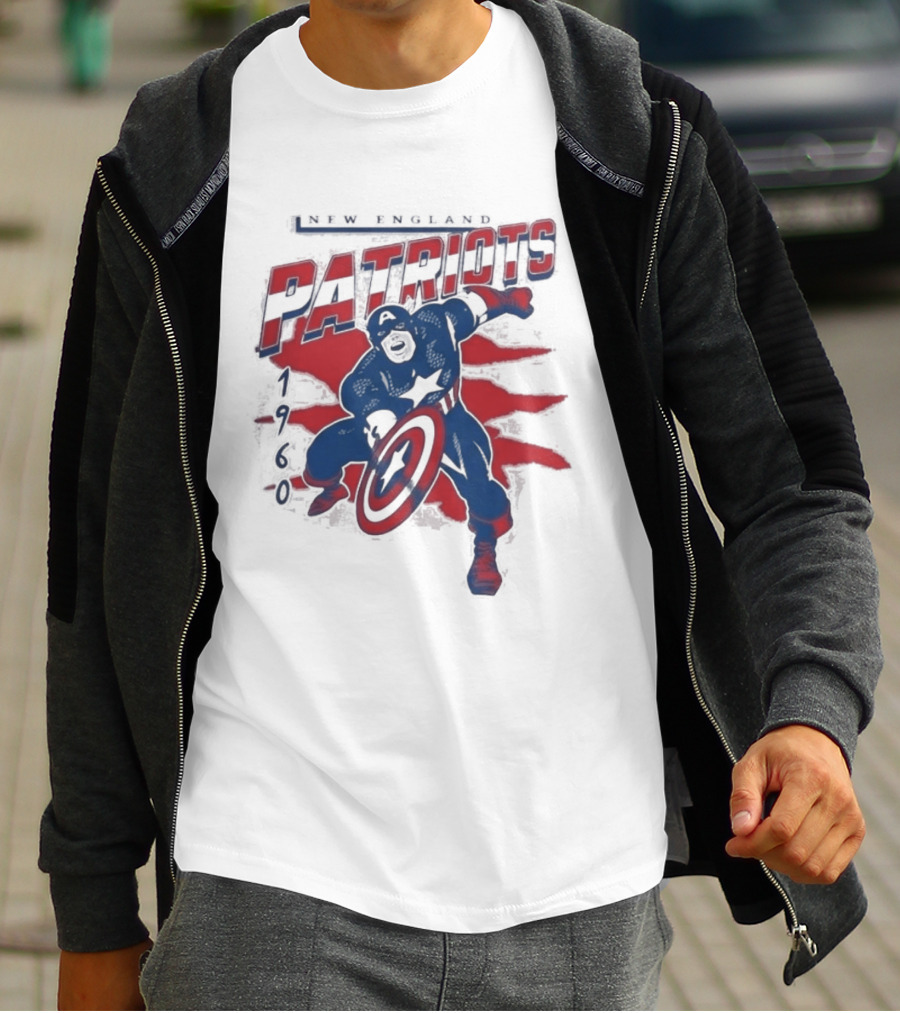 New England Patriots Captain America 2026 T-Shirt