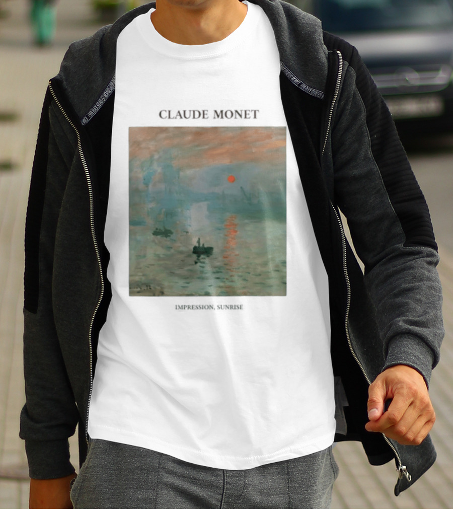 Claude Monet Impression Sunrise Oil Painting T-Shirt