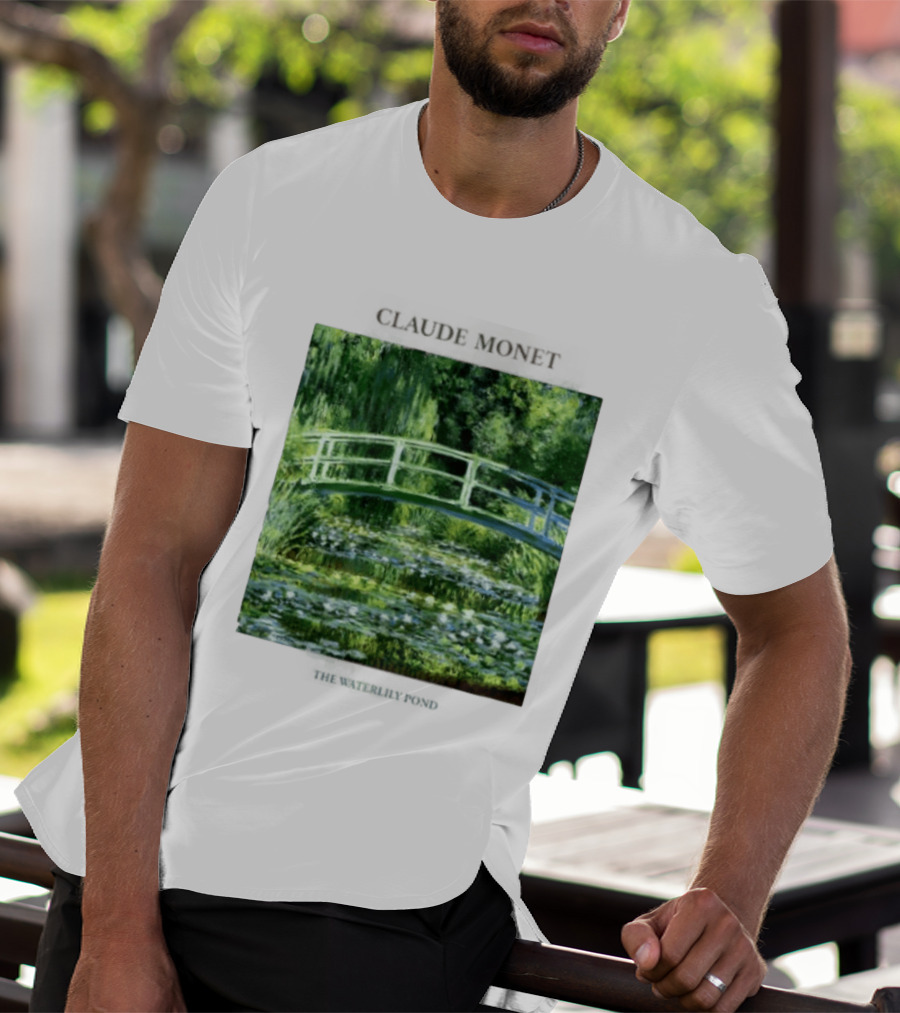 Claude Monet The Waterlily Pond Painting Scenic Landscape T-Shirt