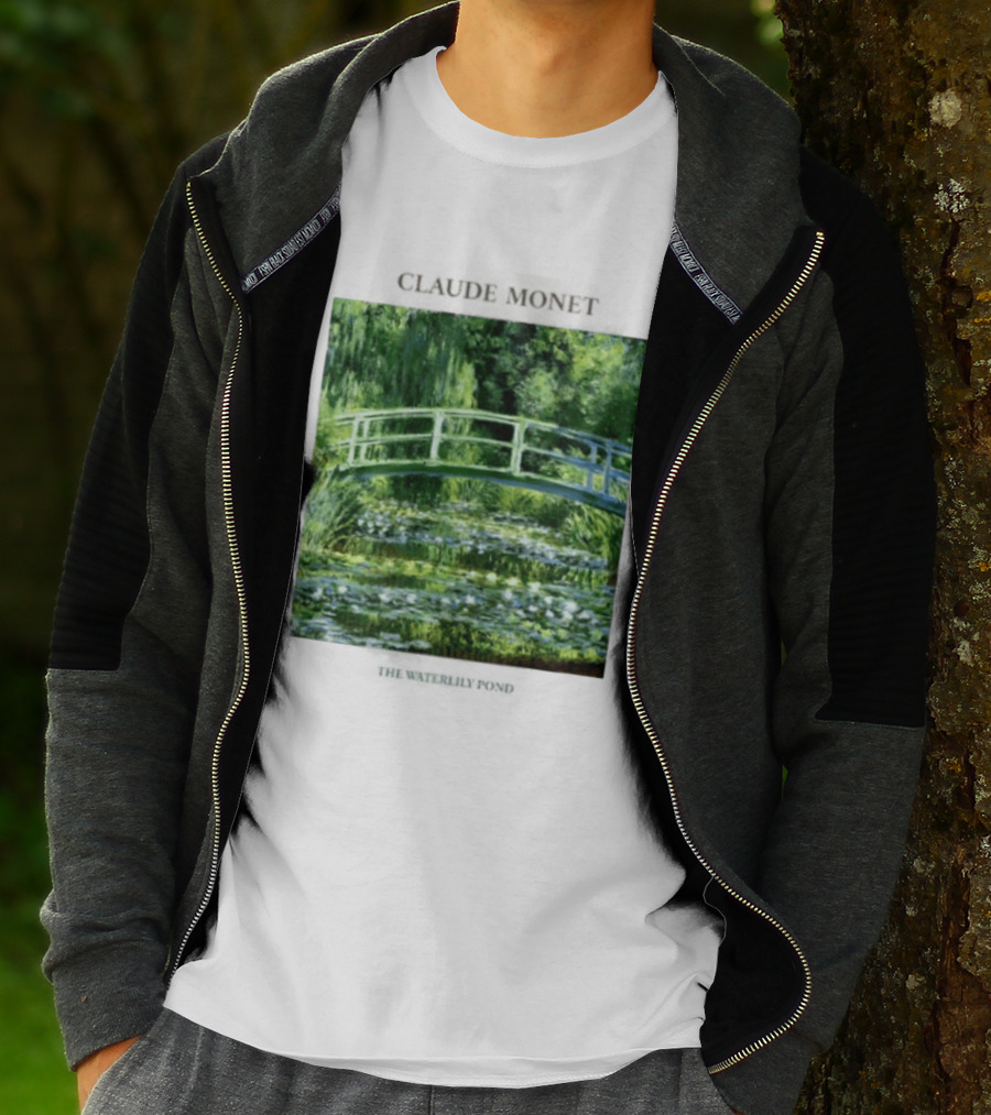 Claude Monet The Waterlily Pond Painting Scenic Landscape T-Shirt