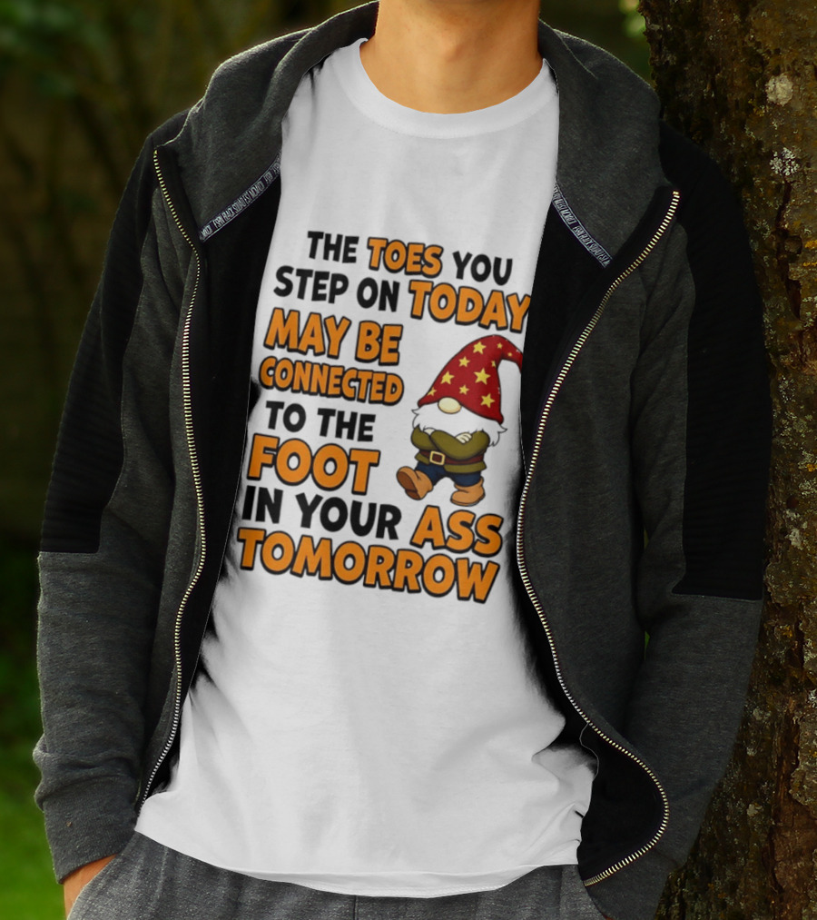 The Toes You Step On Today Gnome May Be Connected To The Foot In Your Ass Tomorrow T-Shirt
