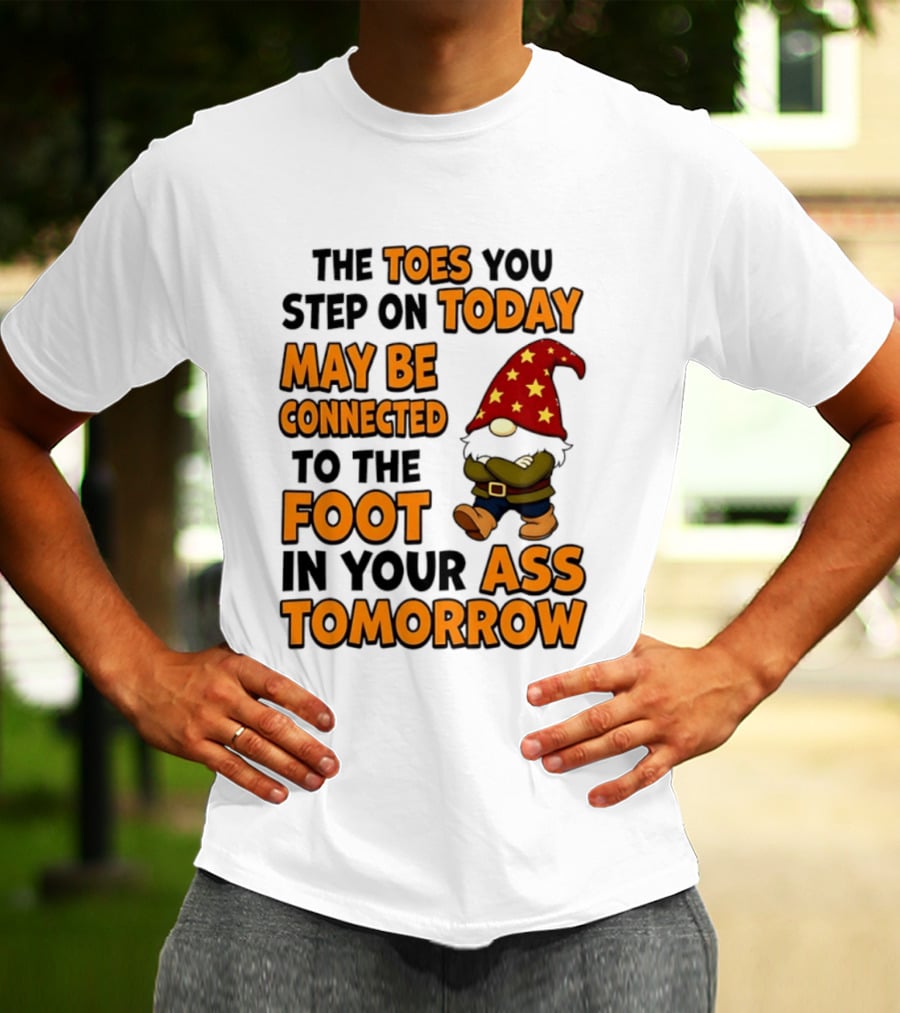 The Toes You Step On Today Gnome May Be Connected To The Foot In Your Ass Tomorrow T-Shirt