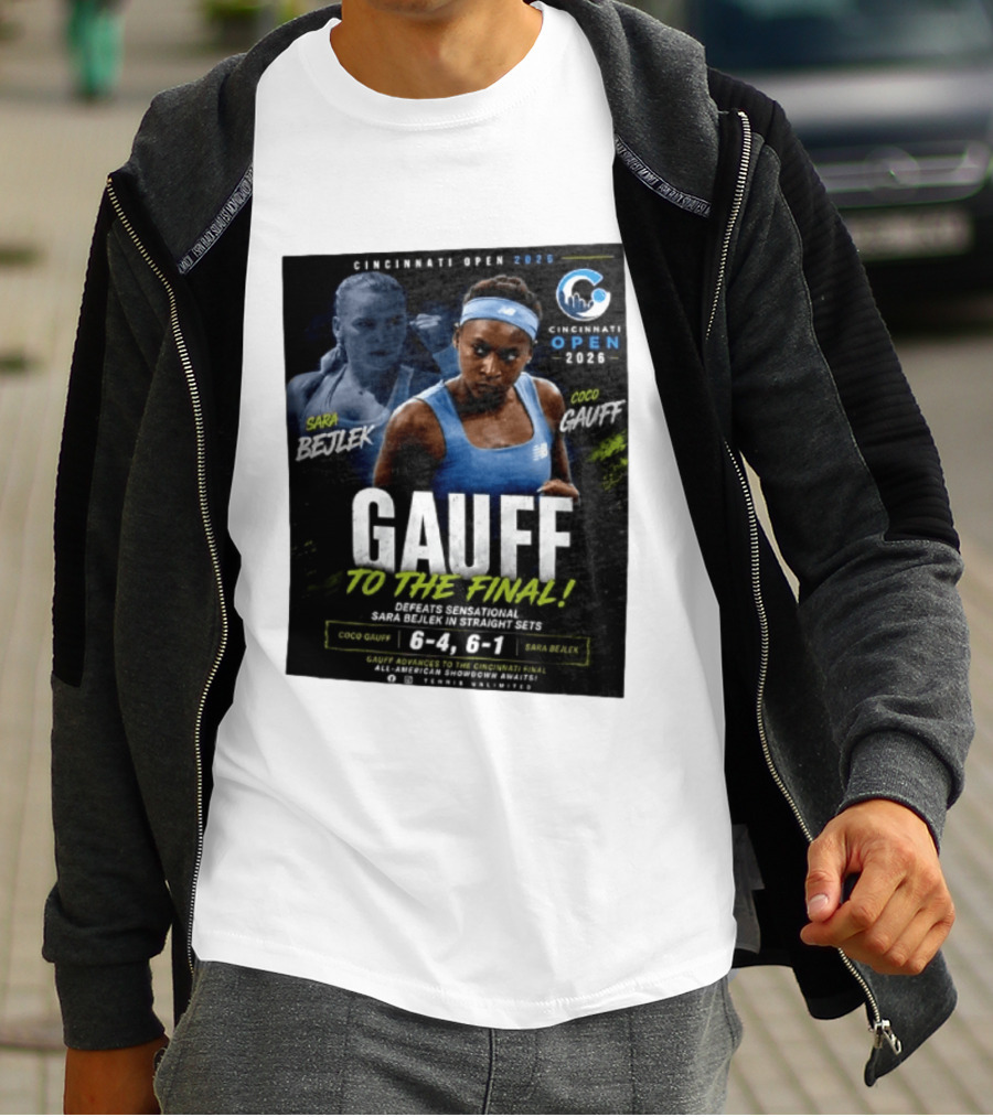 Coco Gauff Advances To Cincinnati Open 2026 Final Defeating Sara Bejlek 6 4 6 1 T-Shirt