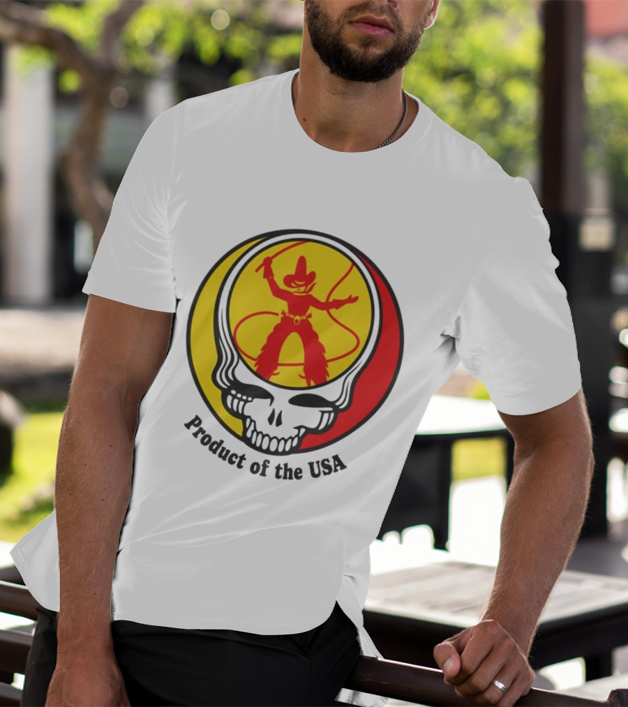 Dead Set Texas Pete Hot Sauce Cowboy Roper Skull USA T-Shirt