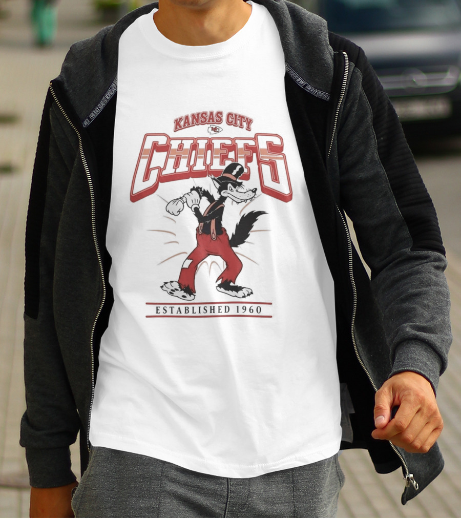 Kansas City Chiefs Big Bad Wolf Established 1960 T-Shirt