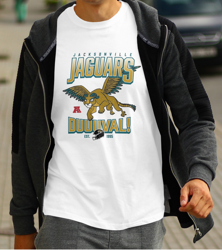 Jacksonville Jaguars Duval Flying Creature Est 1995 T-Shirt