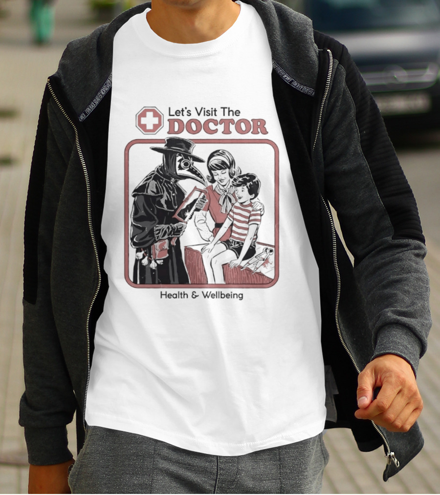 Let's Visit The Doctor Health And Wellbeing Vintage Medical Scene T-Shirt
