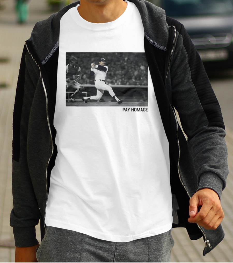 Reggie Jackson New York Yankees Baseball Pay Homage Iconic Swing Moment T-Shirt