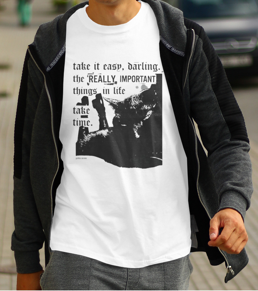 Take It Easy Darling The Really Important Things In Life Take Time T-Shirt