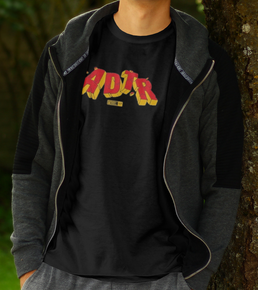 ADTR 2025 Comic Style Logo Vintage R Yellow And Red Block Letters T-Shirt