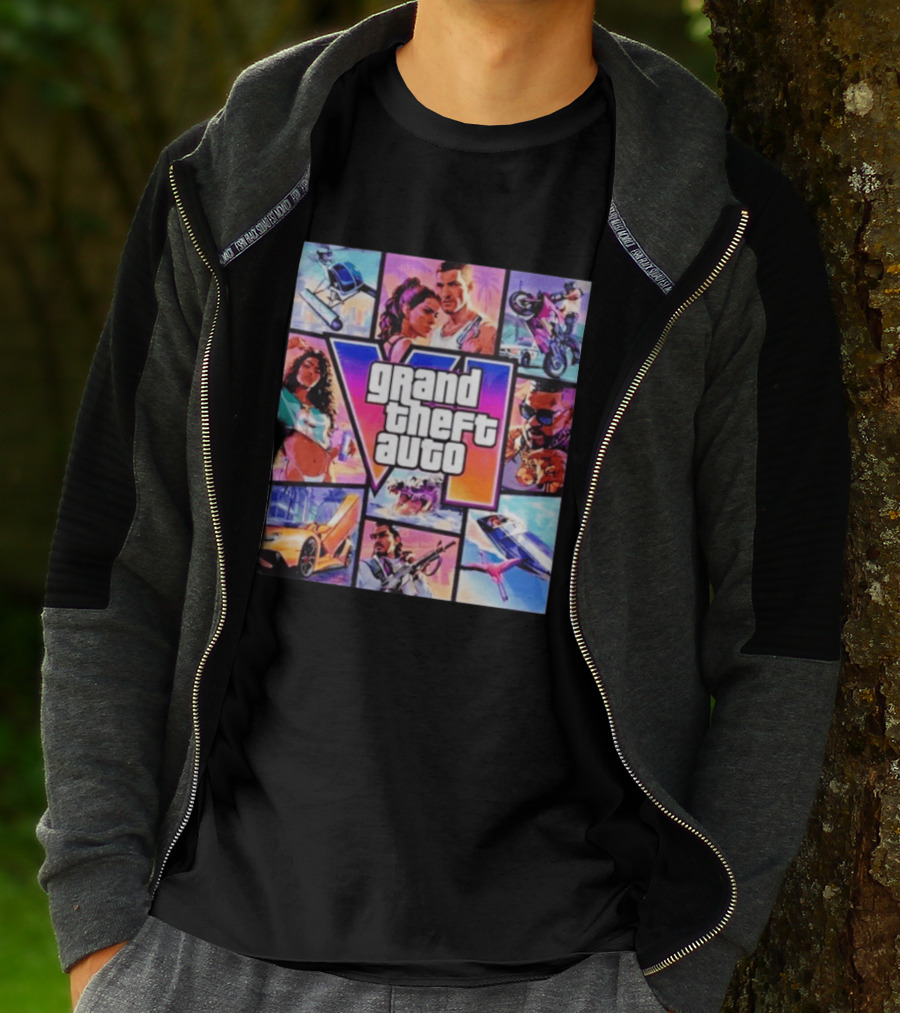 Grand Theft Auto VI Vice City Stories Helicopter Motorbike Rockstar Games T-Shirt