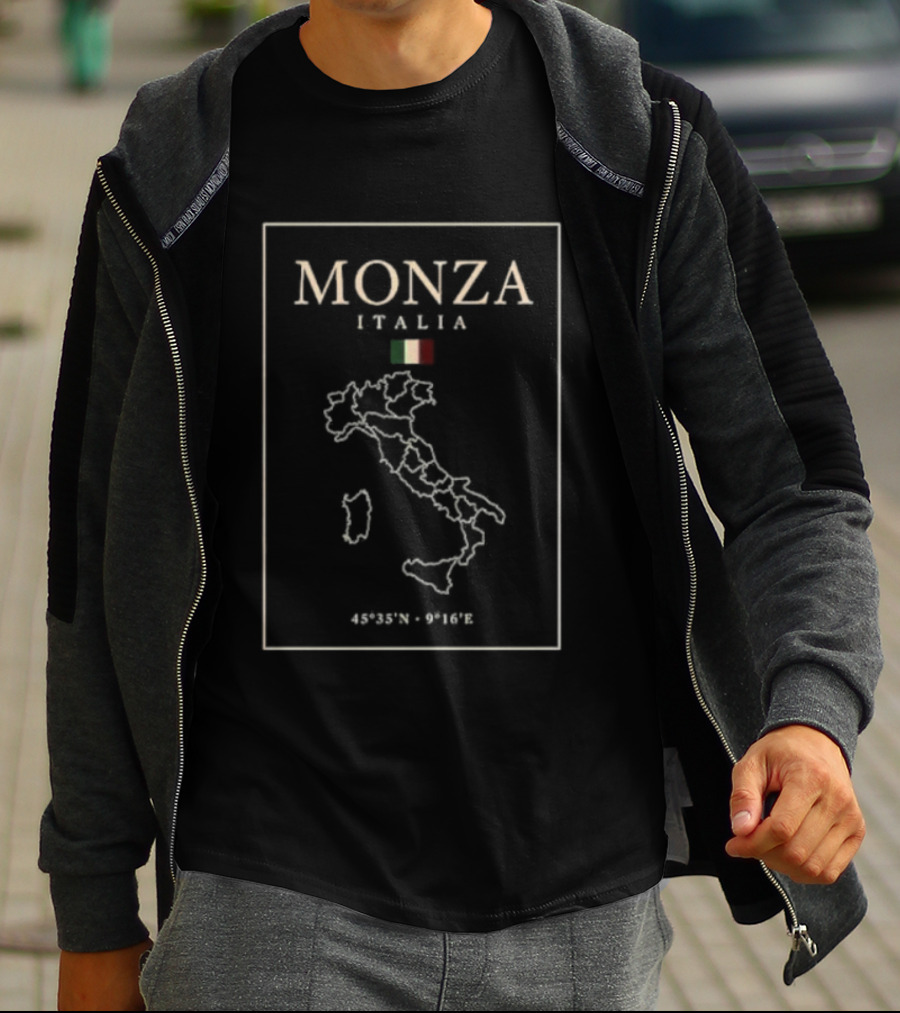 Monza Italia State Italian Flag Map T-Shirt