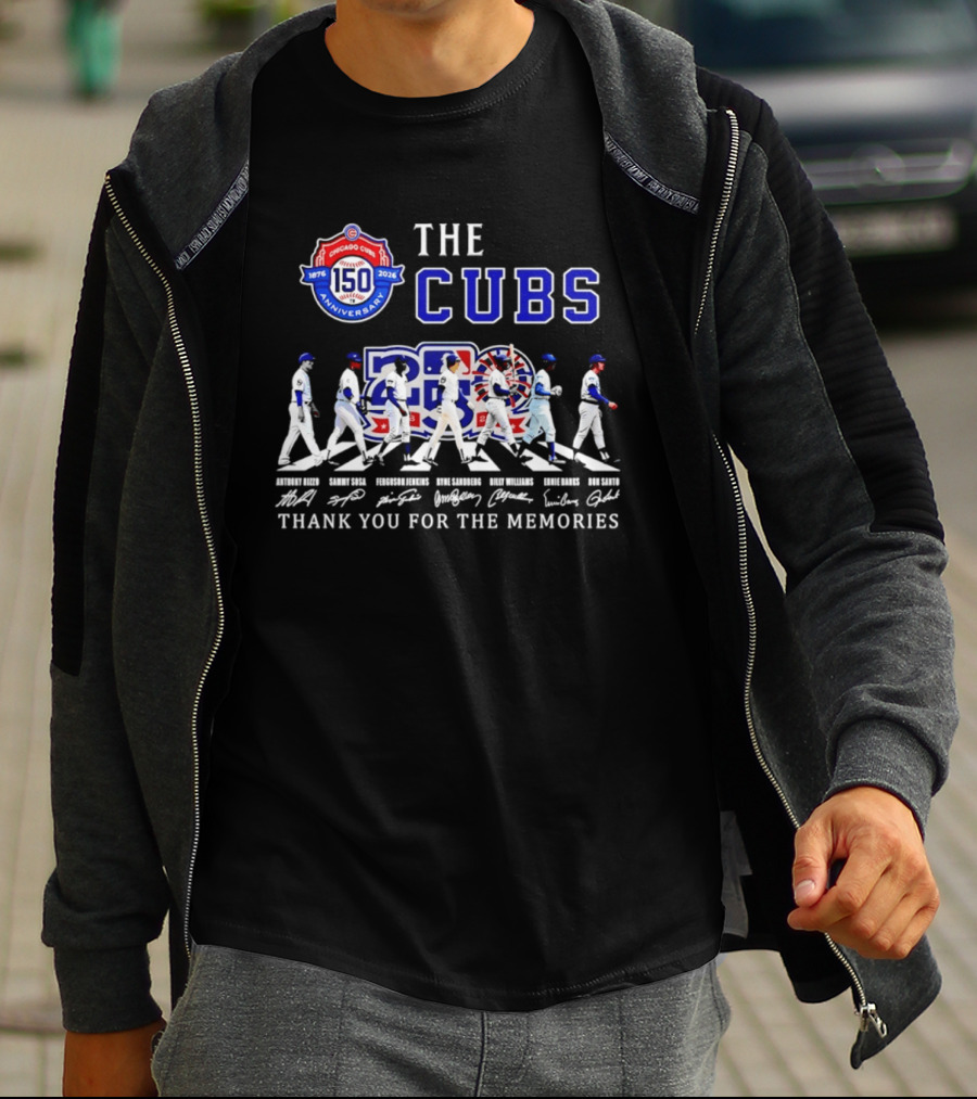 The Cubs 150th Anniversary 1876 2026 Thank You For The Memories 2026 Season Signatures T-Shirt
