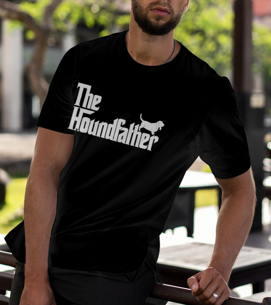 The Houndfather Basset Hound Iconic Movie Font T-Shirt