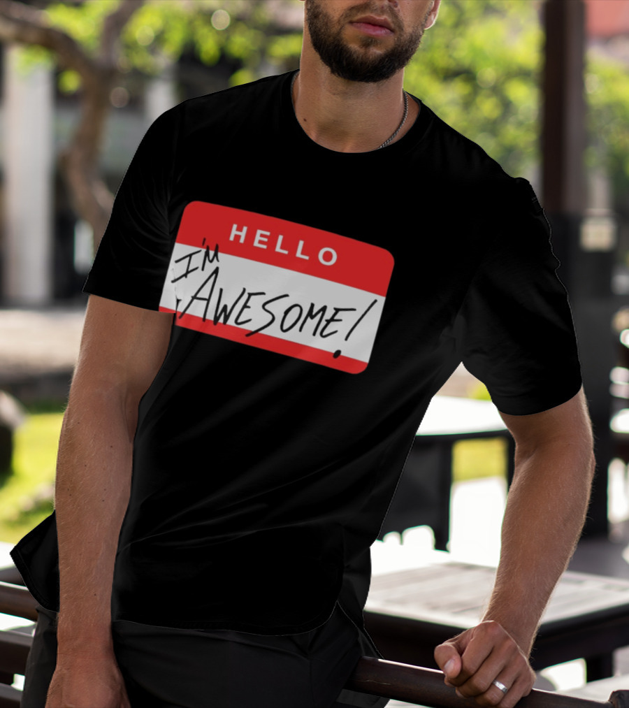 The Miz WWE Hello I'm Awesome Badge Стicker T-Shirt