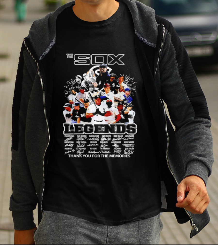 The Sox Legends Chicago White Sox Thank You For The Memories MLB Signatures T-Shirt