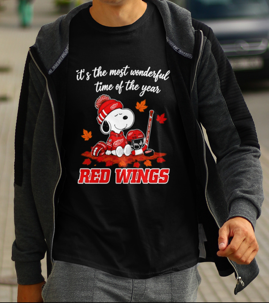 It's The Most Wonderful Time Of The Year Detroit Red Wings Snoopy Halloween 2026 T-Shirt
