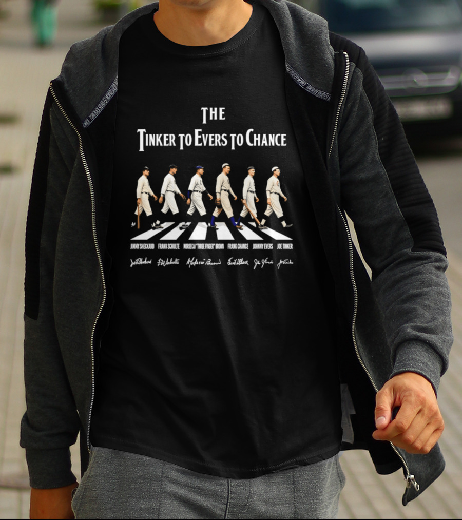 Chicago Cubs Tinker Evers Chance Abbey Road Baseball Legends Signatures T-Shirt