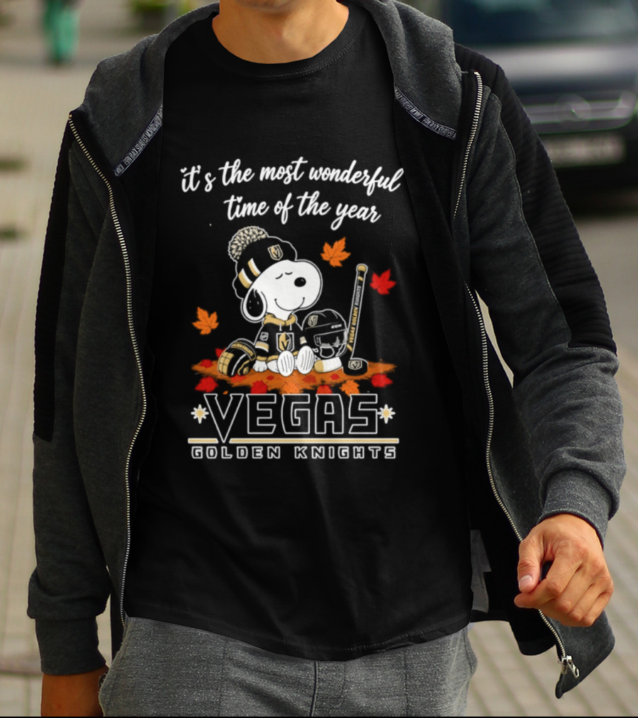 Vegas Golden Knights Snoopy Autumn 2026 It's The Most Wonderful Time Of The Year T-Shirt