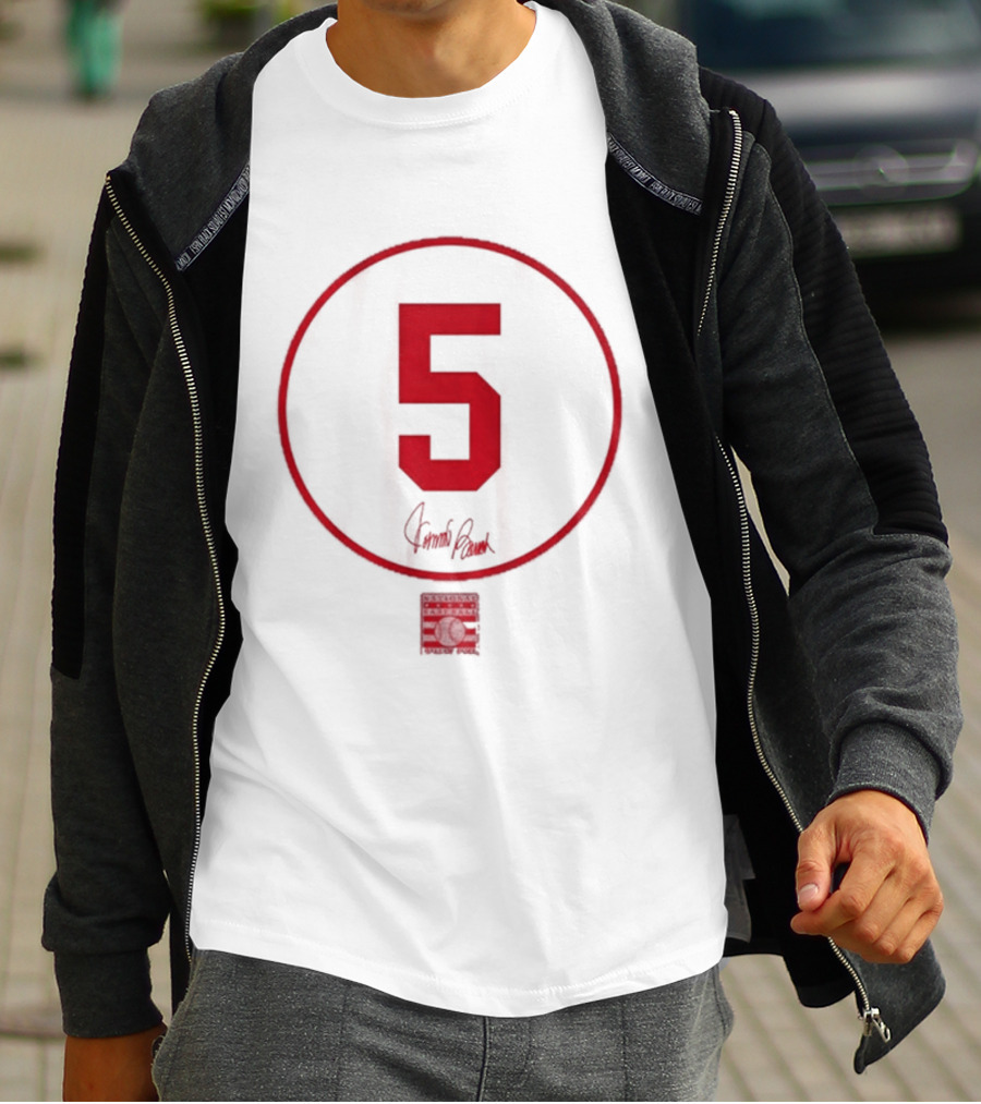 Johnny Bench Number 5 Signature Vintage Baseball T-Shirt