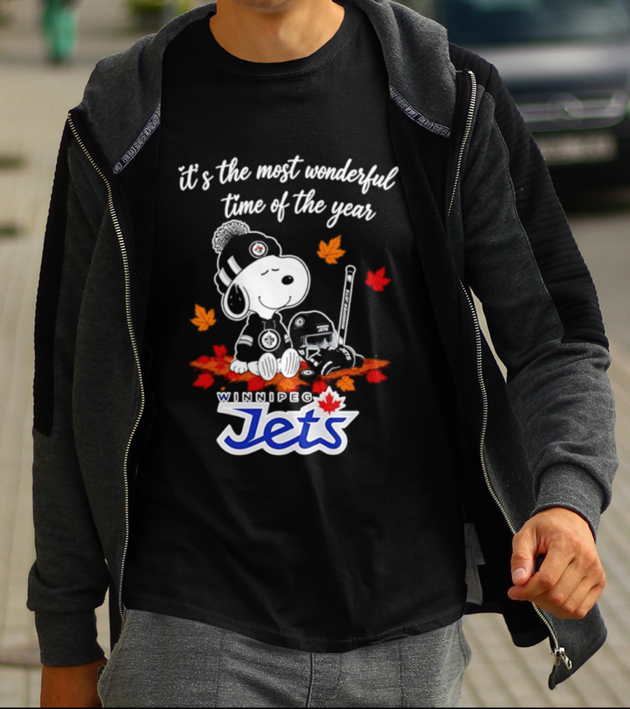 Winnipeg Jets Snoopy It's The Most Wonderful Time Of The Year 2026 T-Shirt