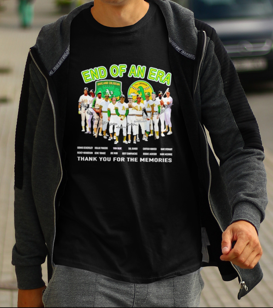 Oakland Athletics End Of An Era Oakland Coliseum A's Logo Thank You For The Memories T-Shirt