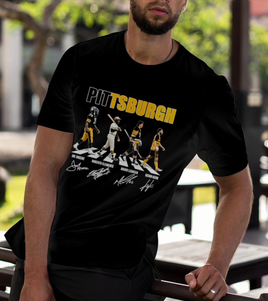 Pittsburgh Steelers Pirates Penguins Crossing Signatures T-Shirt