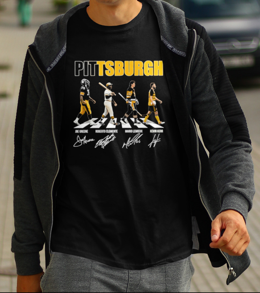 Pittsburgh Steelers Pirates Penguins Crossing Signatures T-Shirt